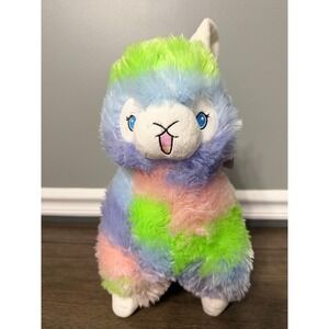 Alpacasso Rainbow Tie Dye Plush 12" Amuse Myth Kawaii Alpaca Stuffed Animal